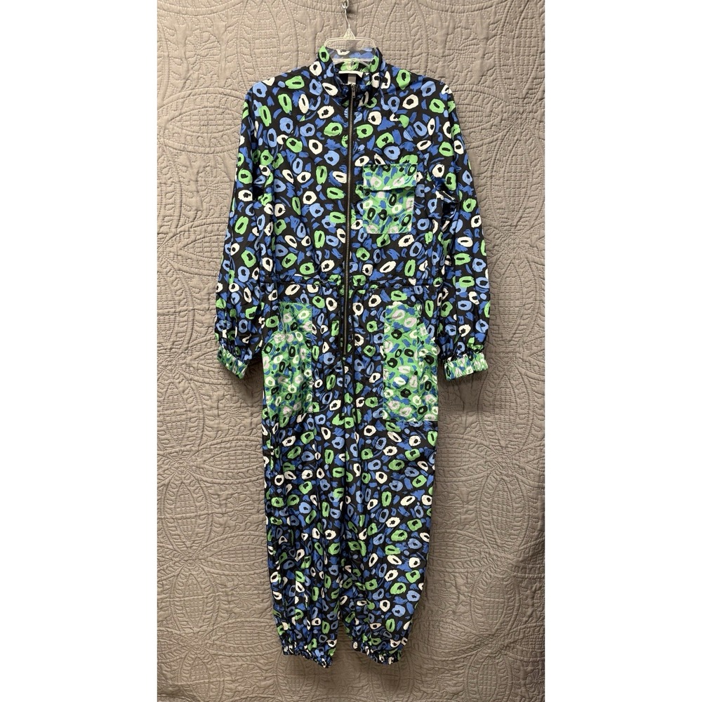 Diane von Furstenberg for Target Blue Green Leopard Zip Front Jumpsuit XS‎ NEW